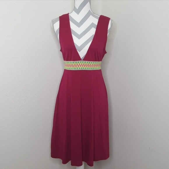 Free People Dresses & Skirts - Free People Deep V Neck Cranberry Dress